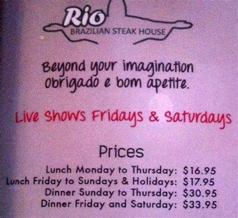 Rio Restaurant & Lounge Menu 